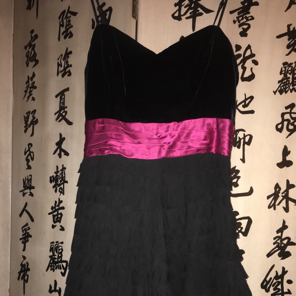 Vintage Betsey Johnson Velvet, Ruffle Mini Dress